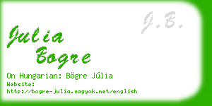 julia bogre business card