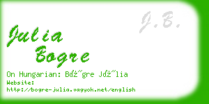 julia bogre business card